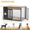 42-Inch Double Wide Wooden Double-Door Dog Crate Side Table Combo