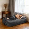 Convertible Sofa Bed with Blanket, Boneless Cloud Couch Queen Scott Fabric for Living Room Bedroom