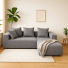 Vacuum Compressed Sectional Sofa with Chaise, Space-Saving Modern Couch, Soft BouclÃƒÂ© Fabric Upholstery