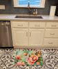 Delaware Peach Blossom in Watercolor Memory Foam Kitchen Mat Machine Washable Anti-Fatigue Mat Cushion Comfort Bath Mat or Kitchen Rug