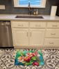 Arkansas Apple Blossom in Watercolor Memory Foam Kitchen Mat Machine Washable Anti-Fatigue Mat Cushion Comfort Bath Mat or Kitchen Rug