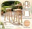 Set of 2 24" Swivel Bar Stools with Footrests And Crossbars for Kitchen Island Dining Room