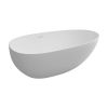 67 in. Solid Surface Freestanding Soaking Bathtub in Matte White