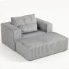 Compressed Lounge Chair with Ottoman, Oversized Corduroy Sofa, Vacuum Packed for Easy Shipping, No Assembly Required