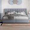 King Size Upholstered Platform Bed with a Hydraulic Storage System, Gray