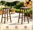 Set of 2 24" Swivel Bar Stools with Footrests And Crossbars for Kitchen Island Dining Room