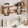 Floating Shelves, 15 Inch Wall Shelf Set of 2, Wall Mounted Storage Shelves 2-Tier, Hanging Bathroom Shelves, for Living Room, Bedroom, Bathroom