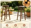 Set of 2 29" Swivel Bar Stools with Footrests And Crossbars  for Kitchen Island Or Breakfast Bar