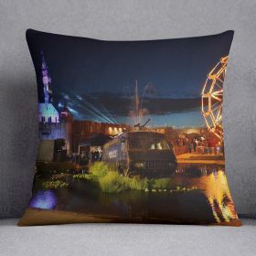 Banksy Dismaland Cushion (Insert: With Insert, size: 18" X 18")