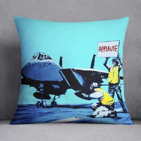 Banksy Aircraft Carrier Applause Cushion (Insert: Without Insert, size: 16" X 16")