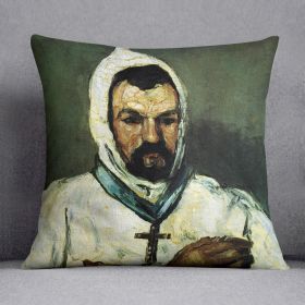 Portrait of Uncle Dominique as a monk by Cezanne Cushion (Insert: With Insert, size: 20" X 20")