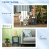 Patio Side Table, 15" Square Outdoor End Table, HDPE Plastic Tea Table for Adirondack Chair, Backyard or Lawn, Blue