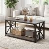 Coffee Table 2-Tier Center Table with Storage Shelf