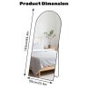 65"x24" Floor Mirror with Aluminum Alloy Frame  Full Length Mirror with Stand Body Wall-Mounted Mirrors For Bedroom Bathroom