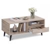 Coffee Table with Storage Rustic Rectangle Center Table Anti-slip Feet for Living Rooms, Lounges, Offices, or Even Bedrooms