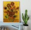 Still Life Vase with Fifteen Sunflowers by Van Gogh Framed Print