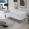 Foldable Faux Leather Sofa Bed for Living Room & Office Premium Synthetic Leather Cover High Resilience Foam Padding 3 Stage Adjustability Space Savin