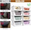5 Pack Stackable Closet Organizer Box, Multifunctional Foldable Closet Storage Basket for Bathroom Kitchen Laundry Room Wardrobe Storage