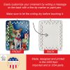 Fox Terrier Christmas Reindeer Porcelain Ornament Christmas Tree Hanging Decorations for Home Christmas Holiday, Rectangle, Gift, Multicolor