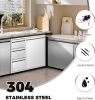Outdoor Kitchen Drawer Combo,BBQ Triple Drawer & Trash Drawer Combo Stainless Steel for BBQ Island,Grilling Station