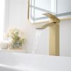 Waterfall showerhead bathroom faucet, single handle bathroom sink faucet