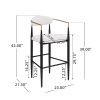Barstools Set of 2, Upholstered Bar Stools with Backs and Iron Legs for Kitchen Island, Beige Fabric Seating 260LBS Weight Capacity