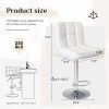 Bar Stools Set of 2, PU Leather Adjustable Swivel Barstools, Armless Hydraulic Kitchen Counter Bar Stool, Kitchen Island Chairs Set
