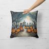 La Catrina Skeleton Spooky Halloween Throw Pillow Machine Washable, Indoor Outdoor Decorative Pillow for Couch, Bed or Patio, 18Hx18W