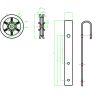 2 Pcs Black Rustic Carbon Steel Sliding Wood Barn Door Hardware Hanger Roller