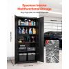 Metal Storage Cabinet, 68.9 in Lockable Steel Garage Cabinet with 4 Adjustable Shelves, 2 Magnetic Doors, 2 Keys, 5 Tiers Tool Storage for Pantry