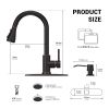 Kitchen Faucets with Soap Dispenser, Solid Stainless Steel Kitchen Faucet with Pull Down Sprayer 3 Modes, Modern Kitchen Sink Faucets with Sprayer