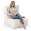 Floor Chair Lazy Sofa with Detachable Headrest