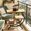 Industrial C-Shaped Coffee Table - 3-Level Small Table with Storage Compartments