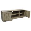 59 in. Wood Black Oak TV Stand with 2 Storage Cabinets