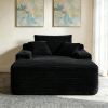 NEW Convertible Chaise Lounge Chair Plush with Wide Armrest & Throw Pillows, Cozy Boneless Sleeper Sofa Bed Armchair, with cup holder,for Living Room