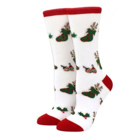 Woman Christmas Socks Funny Xmas Santa Claus Tree Snowflake Elk Snow Cotton Tube Crew Happy Sock Men New Year Funny Sokken (Color: 26)