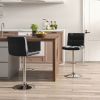 Armless PU Leather Bar Stool with Adjustable Height and Swivel Seat