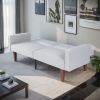 Foldable Faux Leather Sofa Bed for Living Room & Office Premium Synthetic Leather Cover High Resilience Foam Padding 3 Stage Adjustability Space Savin