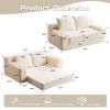 Loveseat Sofa, Comfortable Deep Seat Sofa Bed, Modern Small Corduroy Couch for Living Room Bedroom,Reversible Cushion with Pillows