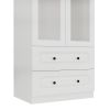 Livelylodge Slim White Storage Cabinet with Glass Door â€“ Space-Saving Tall Organizer with Metal Handles, Perfect for Small Spaces or Bedroom Use