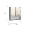 Ozark 24" Medicine Cabinet With Mirror, One Shelf, Black