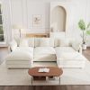 U-Shaped Sectional Sofa w/Reversible Footrest, 5-Seater Convertible Corner Couch with 2 Ottomans ,Modern Minimalist Soft Sofa & Couch for Living Room