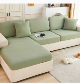 Ice Silk Elastic Sofa Hat Full Package Universal Set New Simple Modern Anti slip Sofa Cover Summer Cover (Color: Matcha Green, size: Plus S)