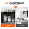 27 Compartments Wood Literature Organizer, Adjustable Shelves, Medium Density Fiberboard Mail Center, Office Home School Storage for Files, Documents