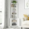 71" Tall Corner Storage Cabinet with 2 Doors, 5-Tier Metal Cabinet with Adjustable Shelves, Freestanding Kitchen Storage for Pantry, Living Room