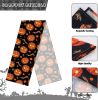 Halloween Decoration Table Runner with 12 Pack 3D Bats, Spider Web Black Lace Table Runner for Kitchen Dinner Table