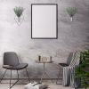 8 Pcs Hanging Planters with Artificial Eucalyptus Metal Hanging Vase Indoor Plants Holder Modern Geometric Boho Bathroom Wall Decor for Living Room Ho