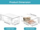 4 Pack Stackable Storage Drawers,Clear Acrylic Drawer Organizers with Handles, Easily Assemble for Fridge, Bathroom,Kitchen Undersink,Cabinet
