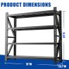 Heavy Duty Garage Shelving 6000LBS, Extra Wide Metal Adjustable Shelves (69"H x 75"W x 23.7"D) Industrial Storage Unit for Warehouse, Black