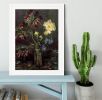 Vase with Myosotis and Peonies by Van Gogh Framed Print
